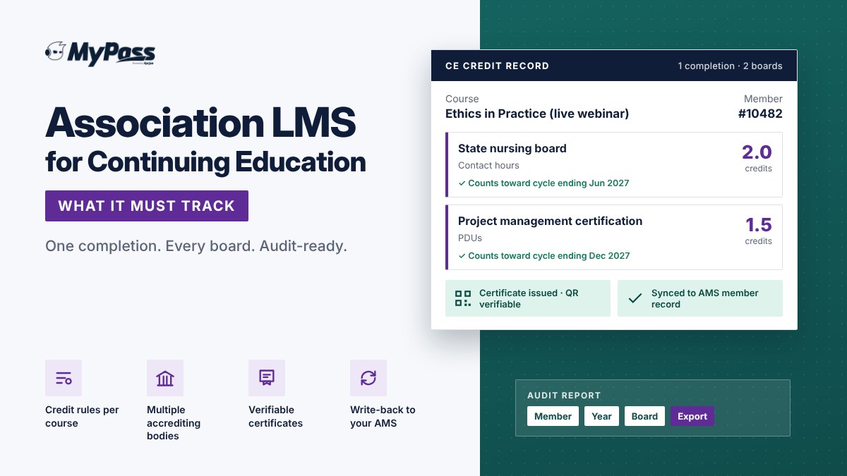 Association LMS for Continuing Education: What It Must Track